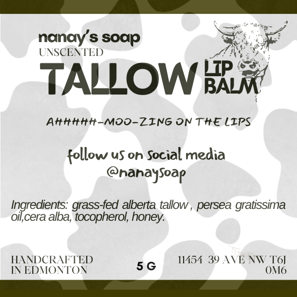 Tallow Lip Balm without Peppermint